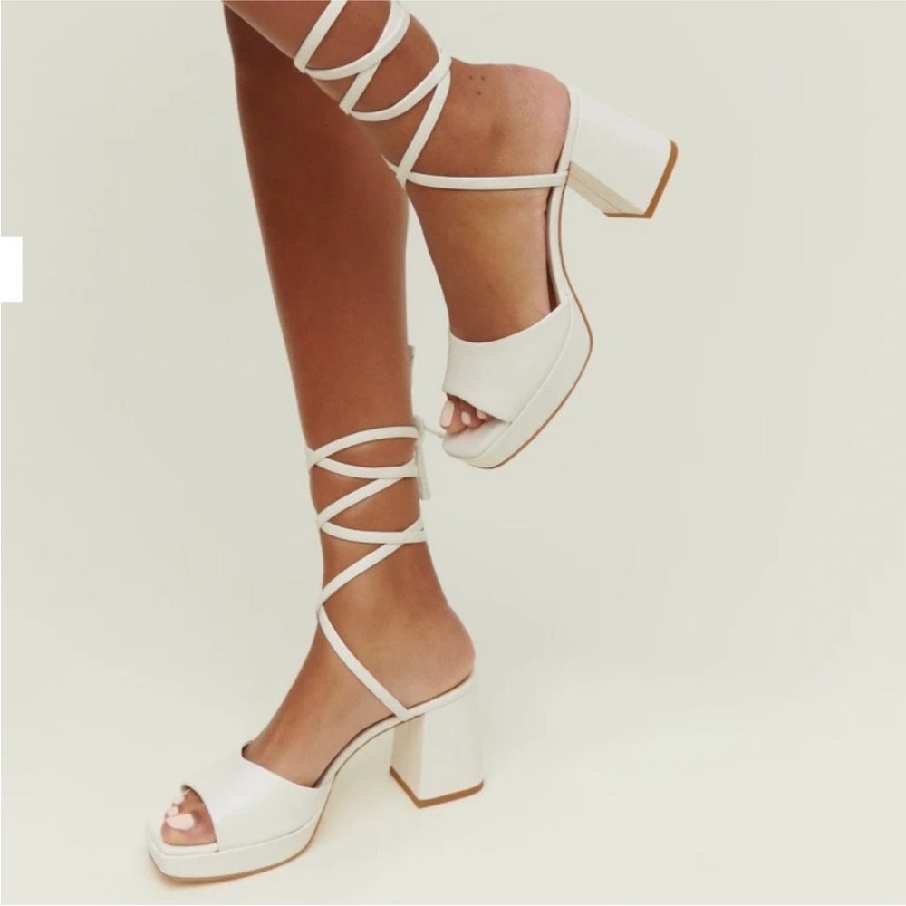 Reformation Magda tie up heels